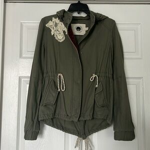 Daughters of the Liberation Anthropologie Green Utility Army Jacket XS Hooded